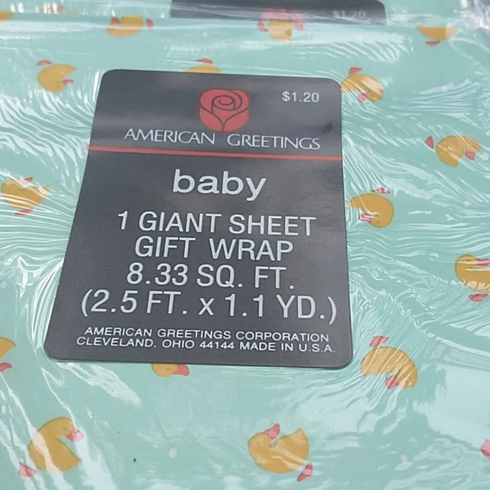 New in Plastic American Greetings Baby Shower Kids Gift Wrap 6 Packs